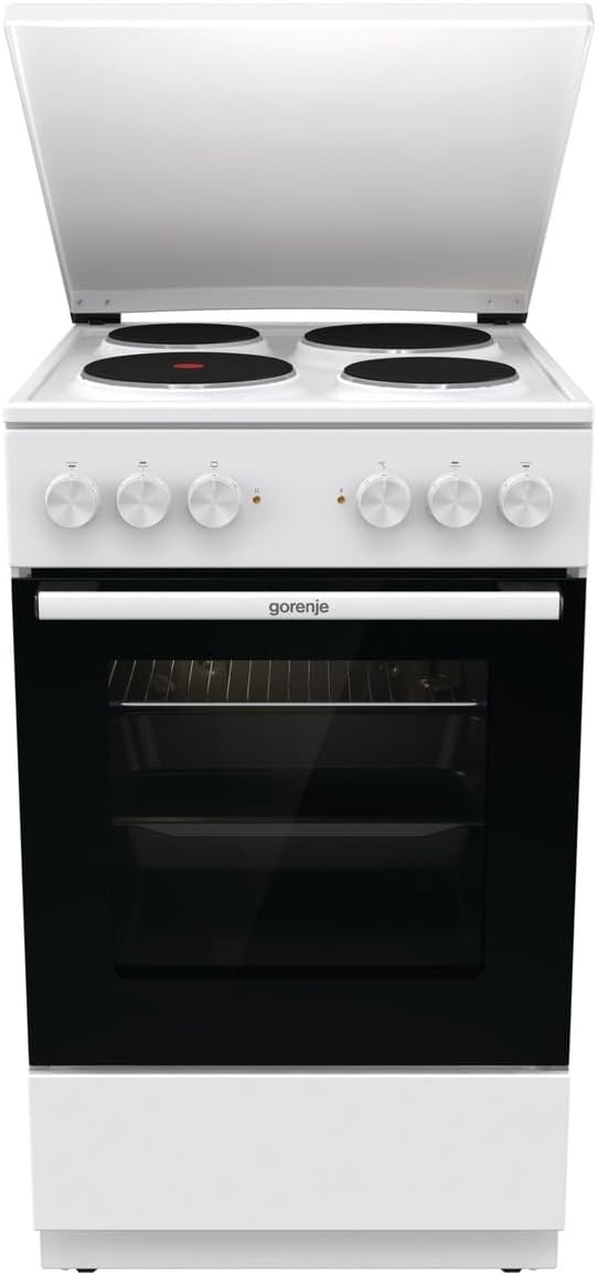 Gorenje GE5A23WH Standherd, 74 Liter, PerfectGrill, Pizza Mode 300°C, AquaClean, Made in Europe, weiß