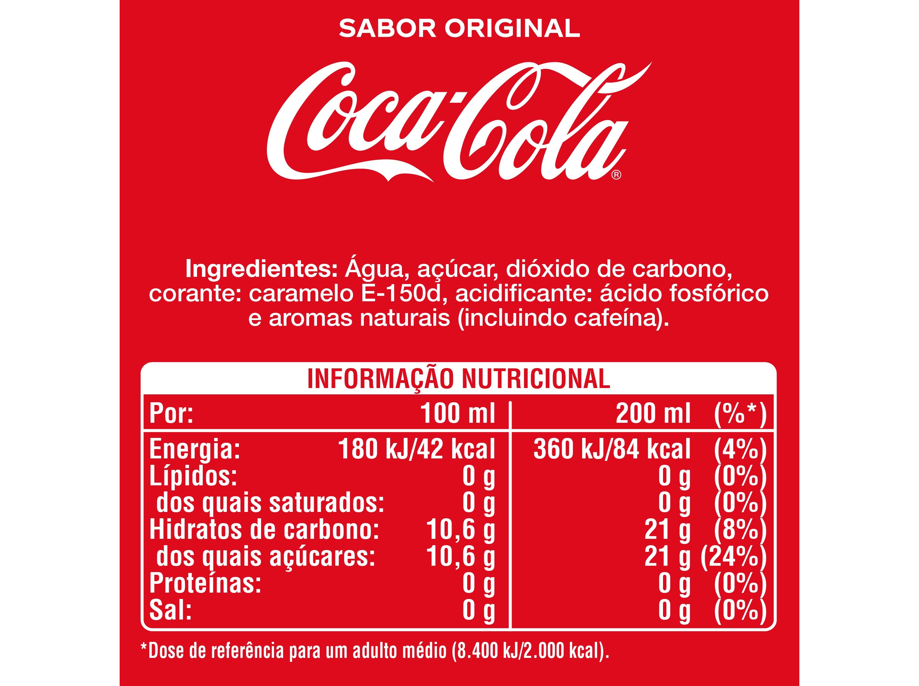 REFRIGERANTE COM GÁS COCA-COLA ORIGINAL VIDRO 4X0.20L