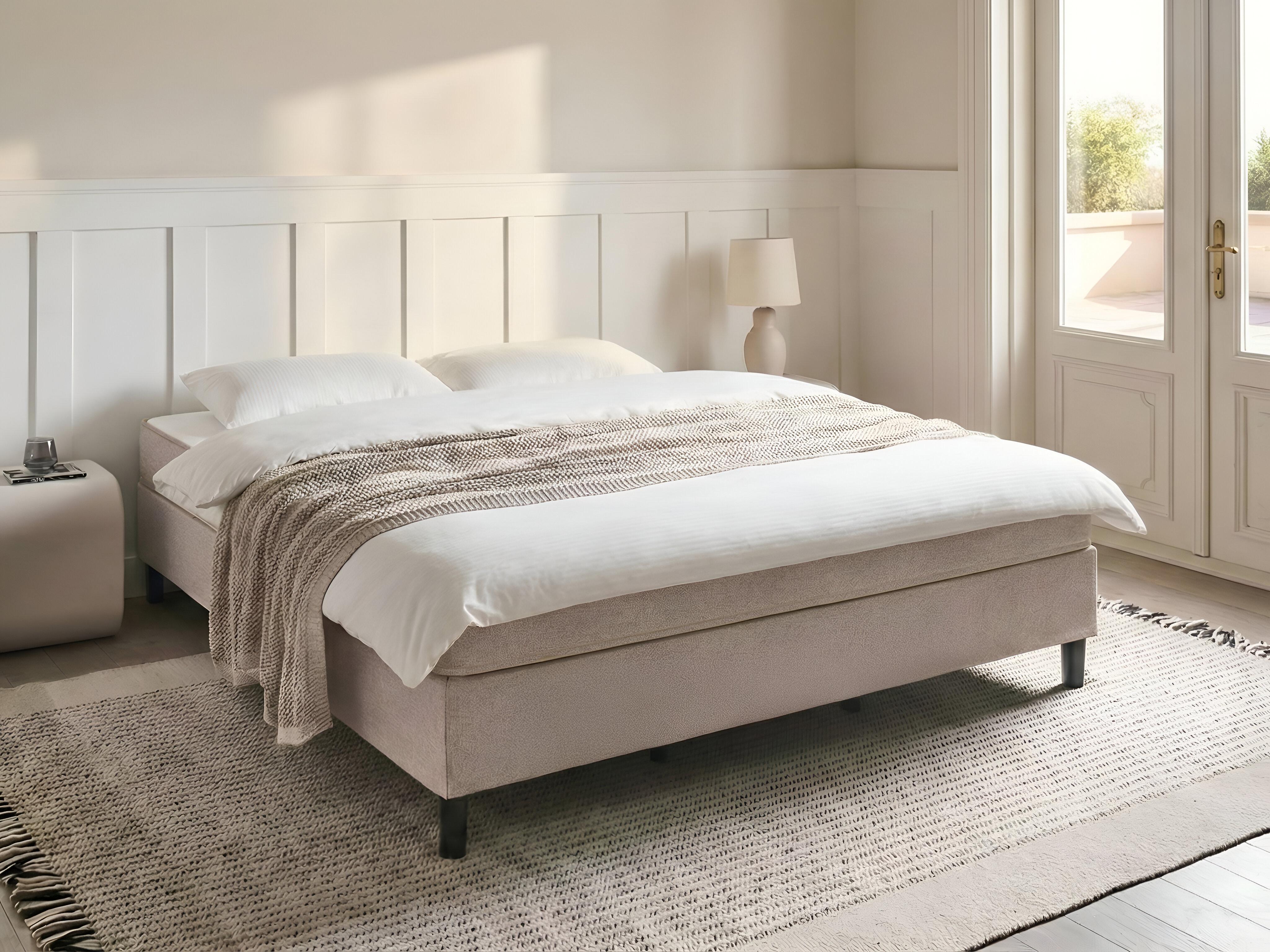 Boxspring zonder hoofdbord Stof COUNTESS 180 x 200 cm Beige