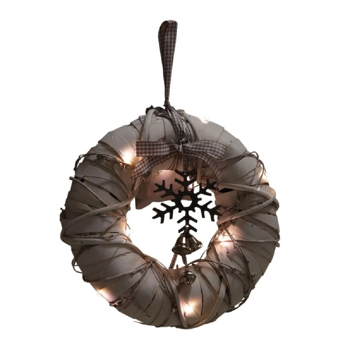Aubry Gaspard Couronne de Porte Lumineuse en Bois
