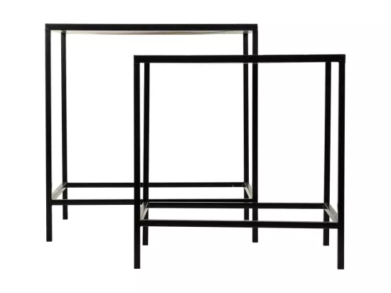 Ensemble de 2 supports en mosaïque et métal noirs