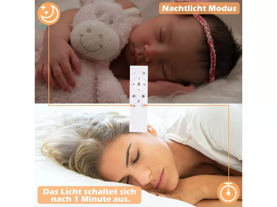NETTLIFE Plafonnier LED Noir Intensité Variable 50 W Lampe de Salon Design Moderne avec Télécommande en Métal pour Salle à Manger Cuisine Chambre