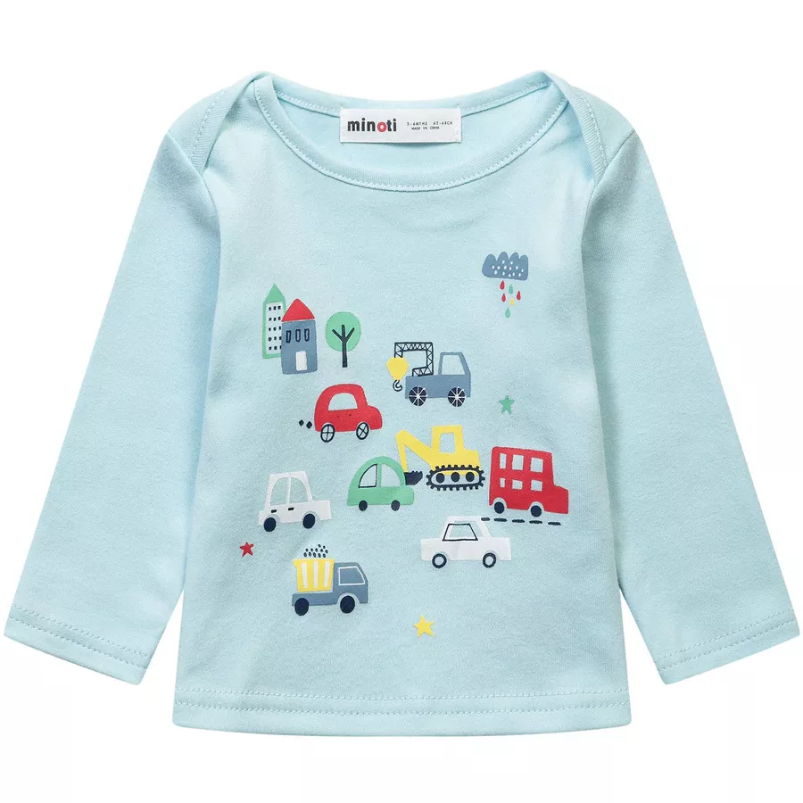 MINOTI 3er-Pack Longsleeves HellblauWeiß
