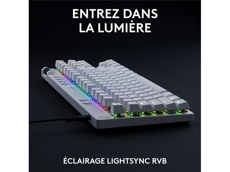 Logitech Gaming-Tastatur Pro X TKL Rapid Weiss Kabelgebundene Gaming-Tastatur ohne Ziffernblock mit analogen Switsches