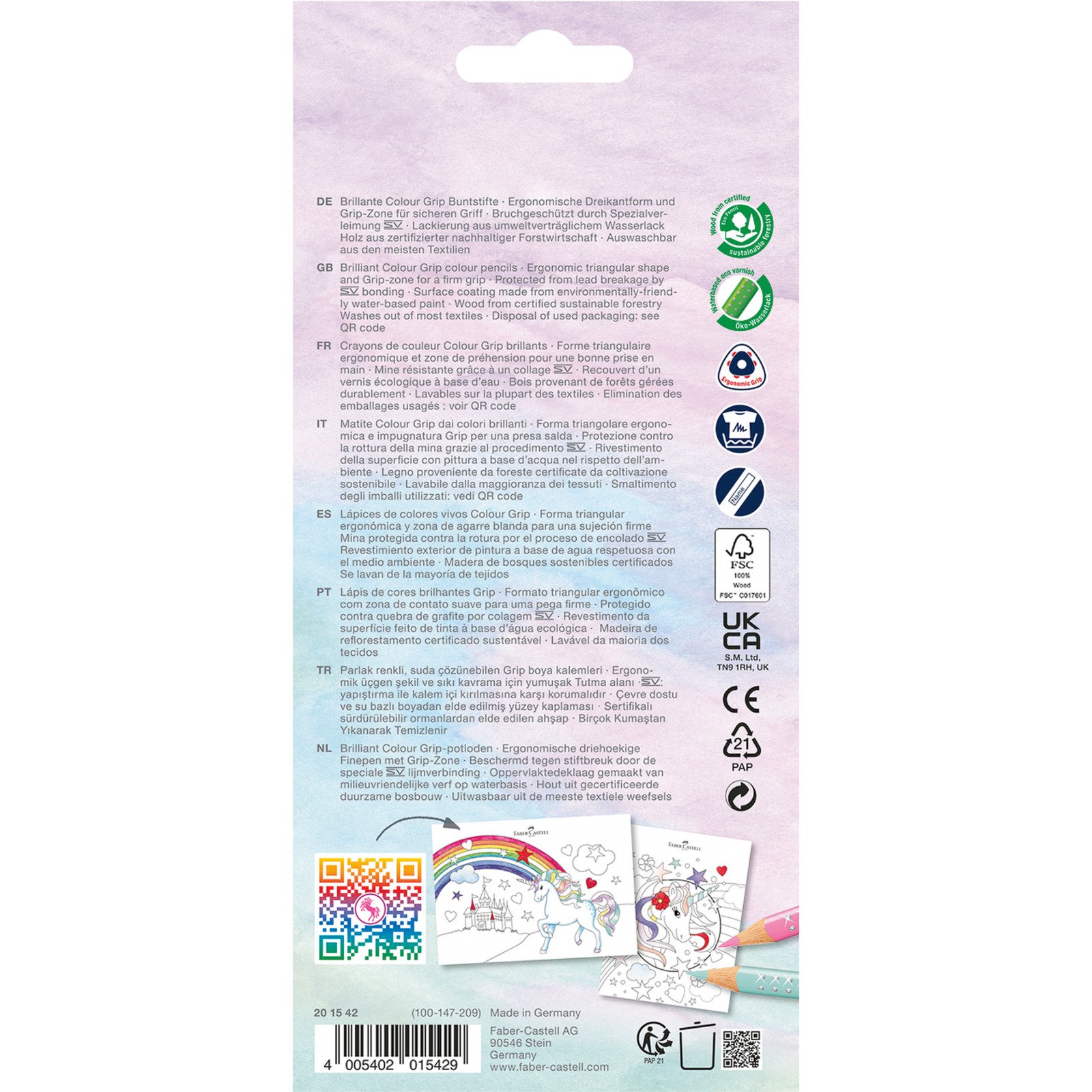 Faber-Castell Farbstifte Colour Grip Einhorn, 13 Stück