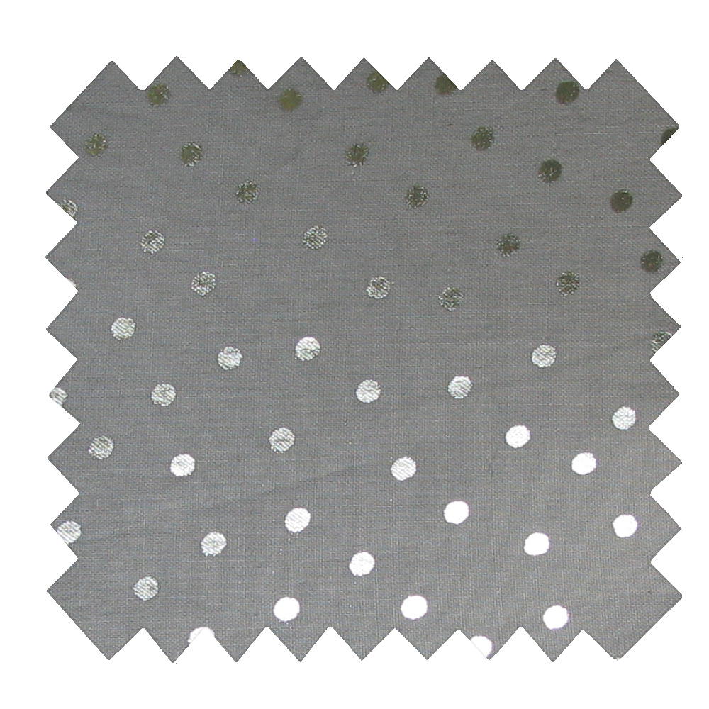 Tissu Coton Au Mètre Pois Argent Gris