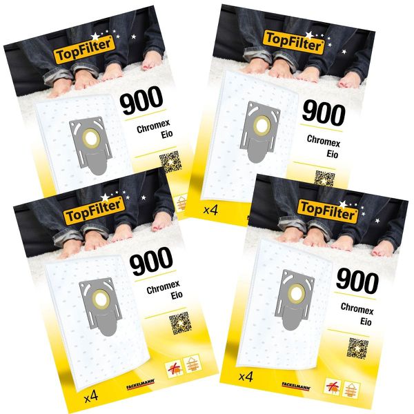 Lot de 4 packs de 4 sacs aspirateur pour 64900 EIO et Chromex Premium