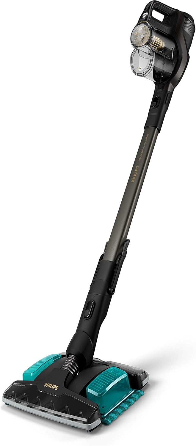 Philips Series 8000 Aqua Plus Kabelloser Staubsauger – Staubsauger, Wischer und Handstaubsauger mit 360-Grad-Saugdüse, bis zu 80 Minuten Laufzeit (XC8347/01)