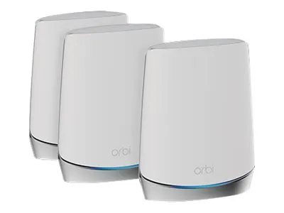 NETGEAR Orbi RBK753 - - Wi-Fi-system - (router, 2 extendere) - op til 5651 sq.ft - mesh - 1GbE - Wi-Fi 6 - Tri-Band