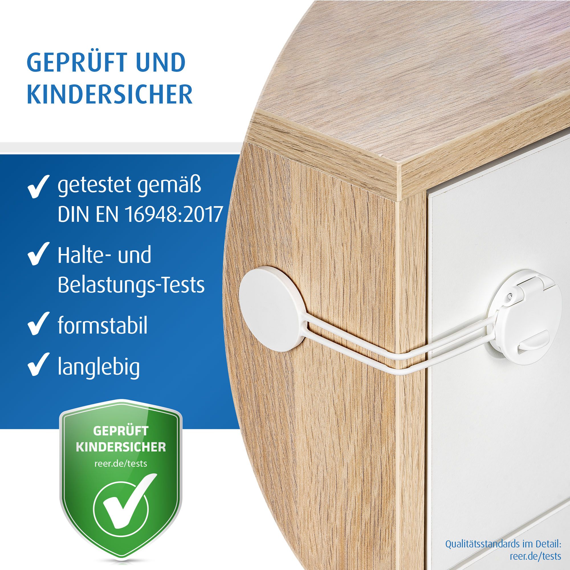 reer Multisicherung zum Sichern von Schränken, Schubladen und mehr