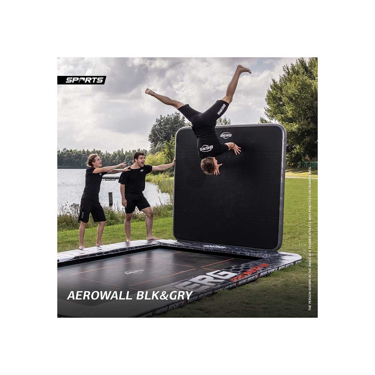 Bergtoys Berg Ultim Pro Bouncer Trampolin Flatground Schwarz 500 cm. Aerowall 2x2