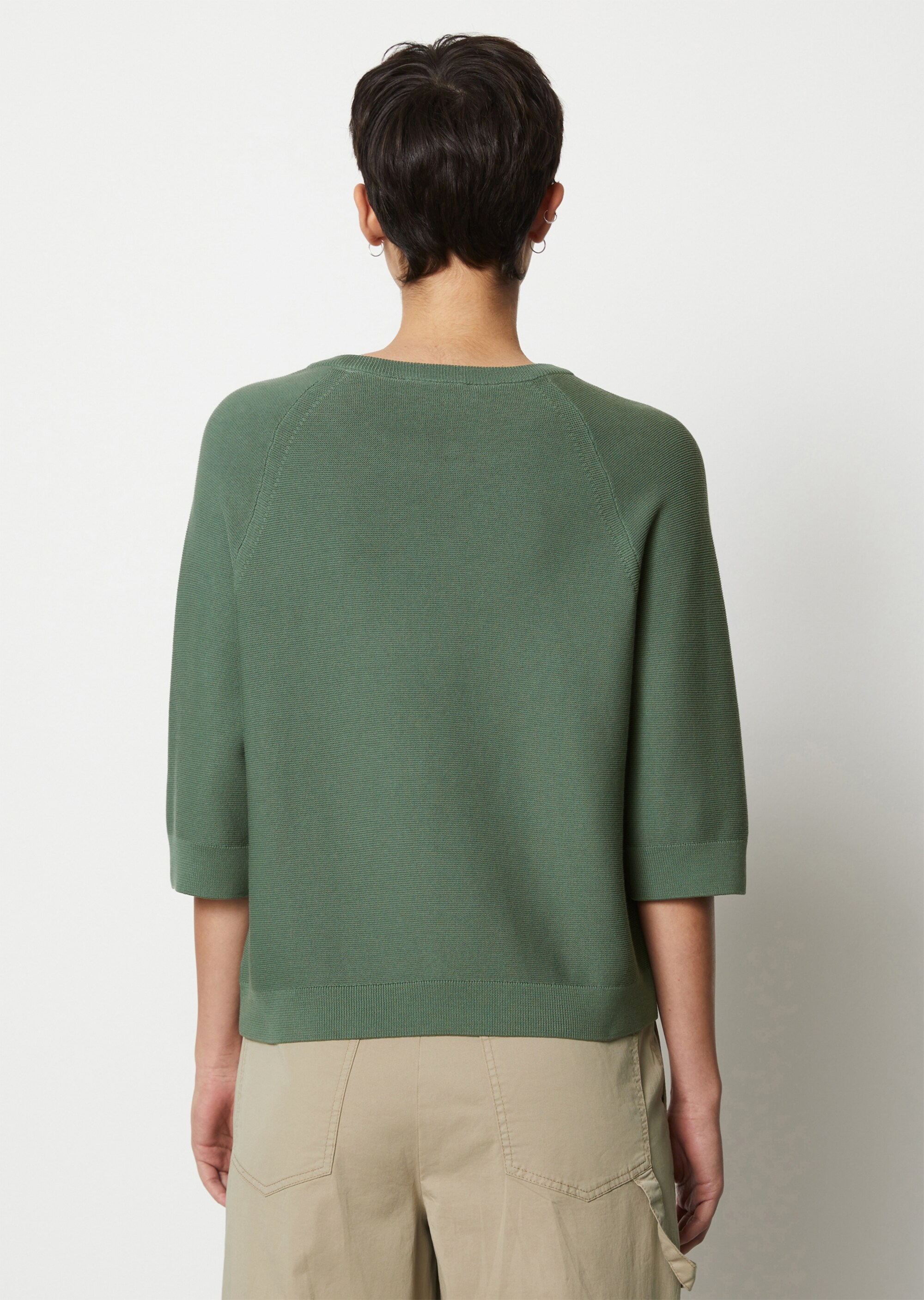 Kurzarm-Strickpullover looseaus reiner Bio-Baumwolle