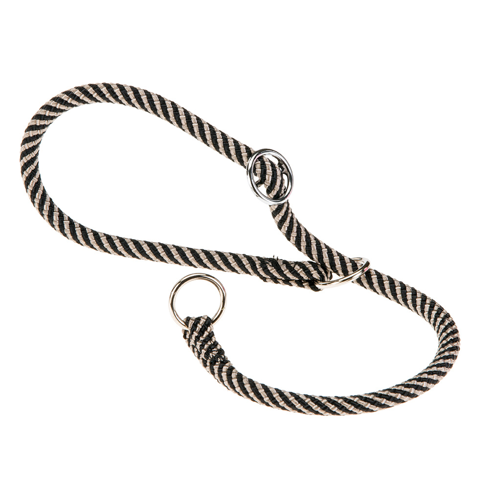 Collier semi-étranglé pour chiens sport extreme cs8/50, longe en nylon robuste, ajustable, marron-noir