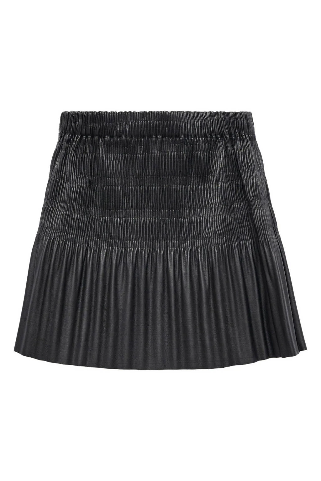 Mango Kids imitatieleren rok zwart