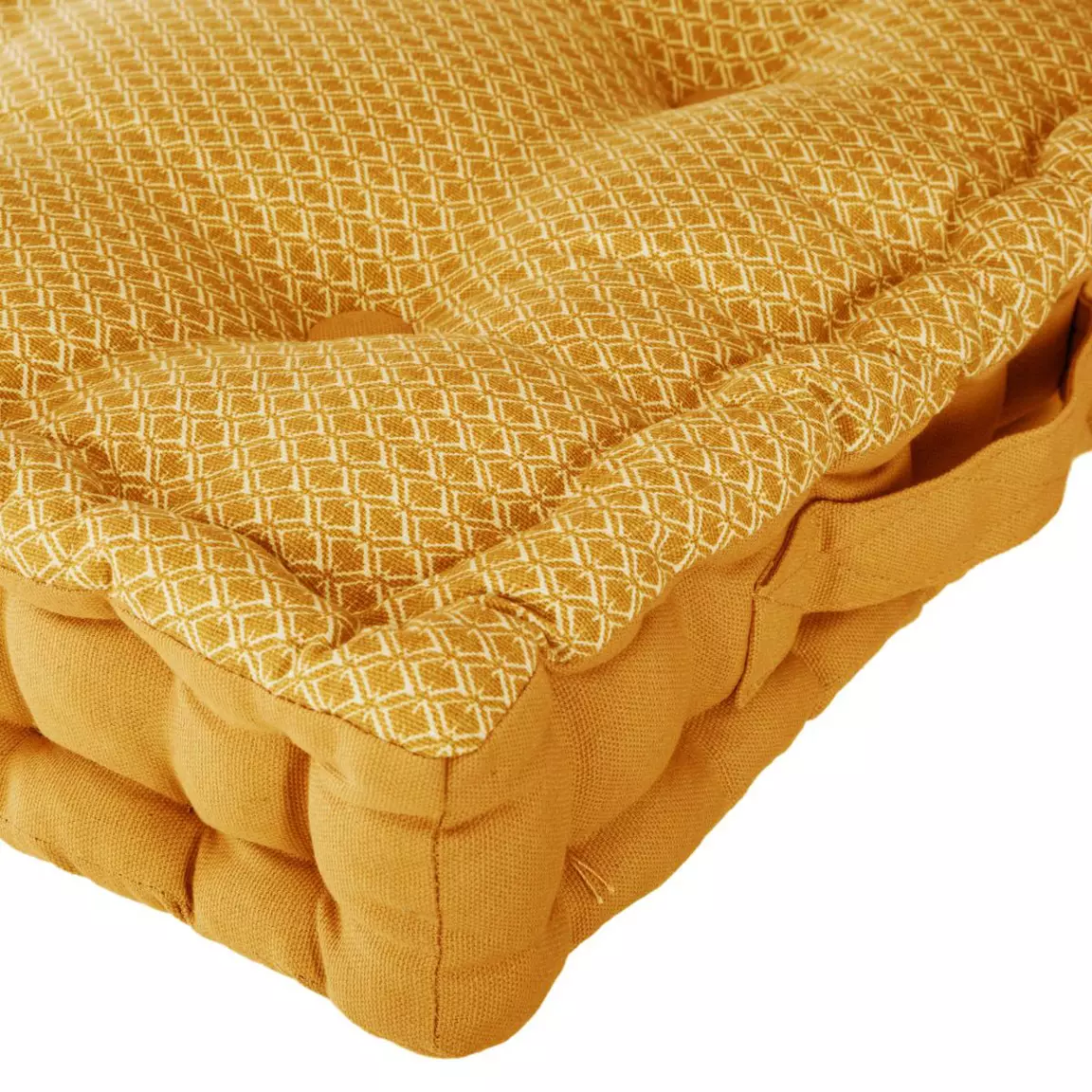 Coussin de sol carré coton (40 x 40 cm) Otto Jaune ocre