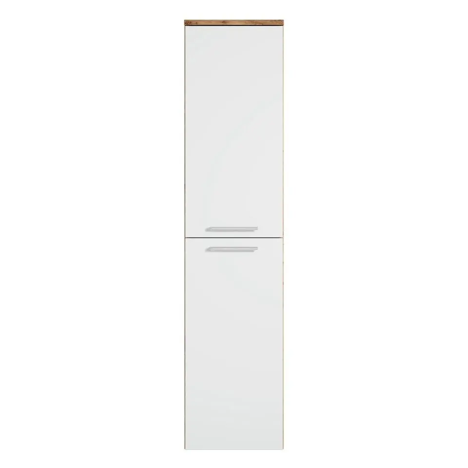 Badplaats Badkamerkast Saturnus 35 x 35 x 130 cm - Eiken met Wit - Hangende
