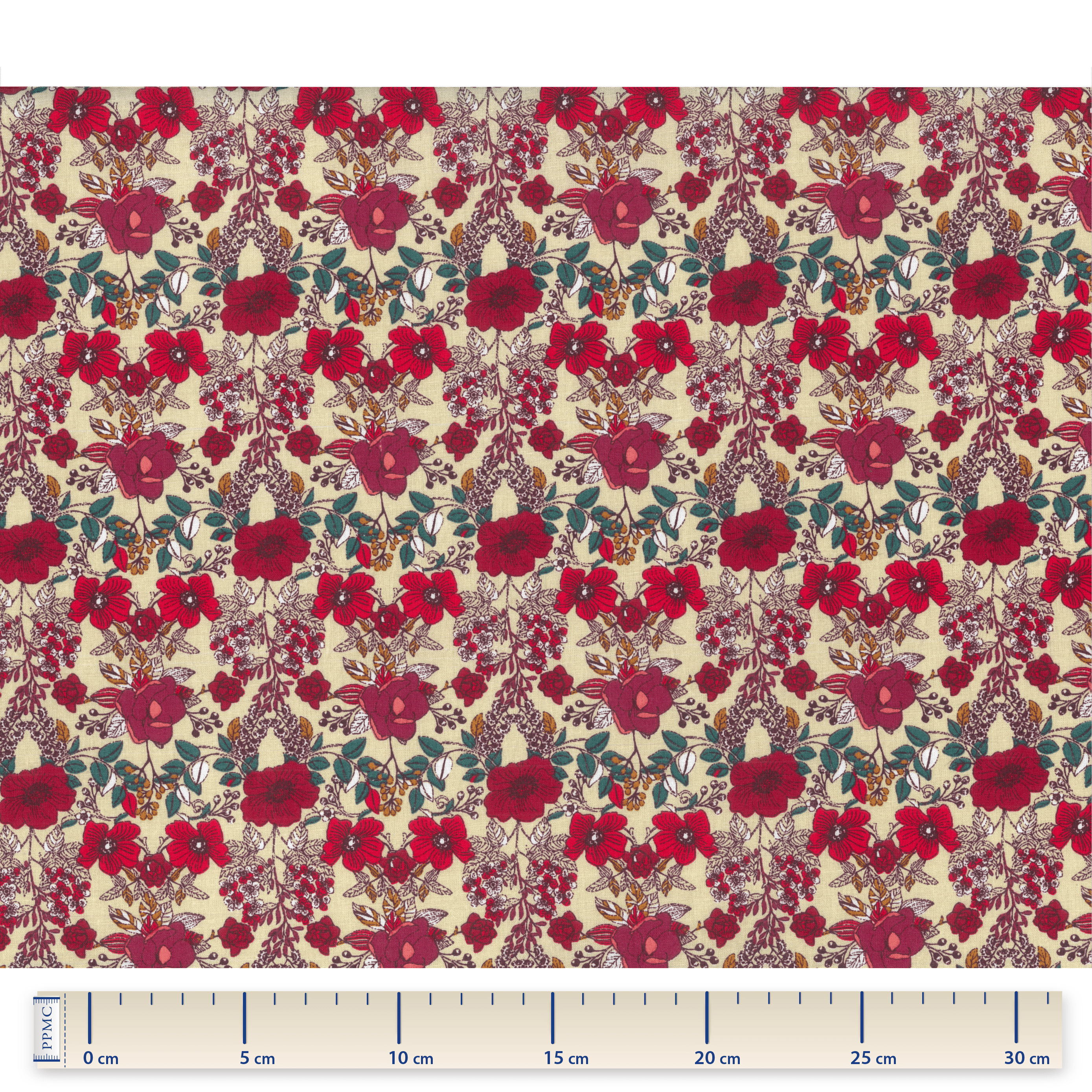Tissu Coton Au Mètre Coquelicot Rouge