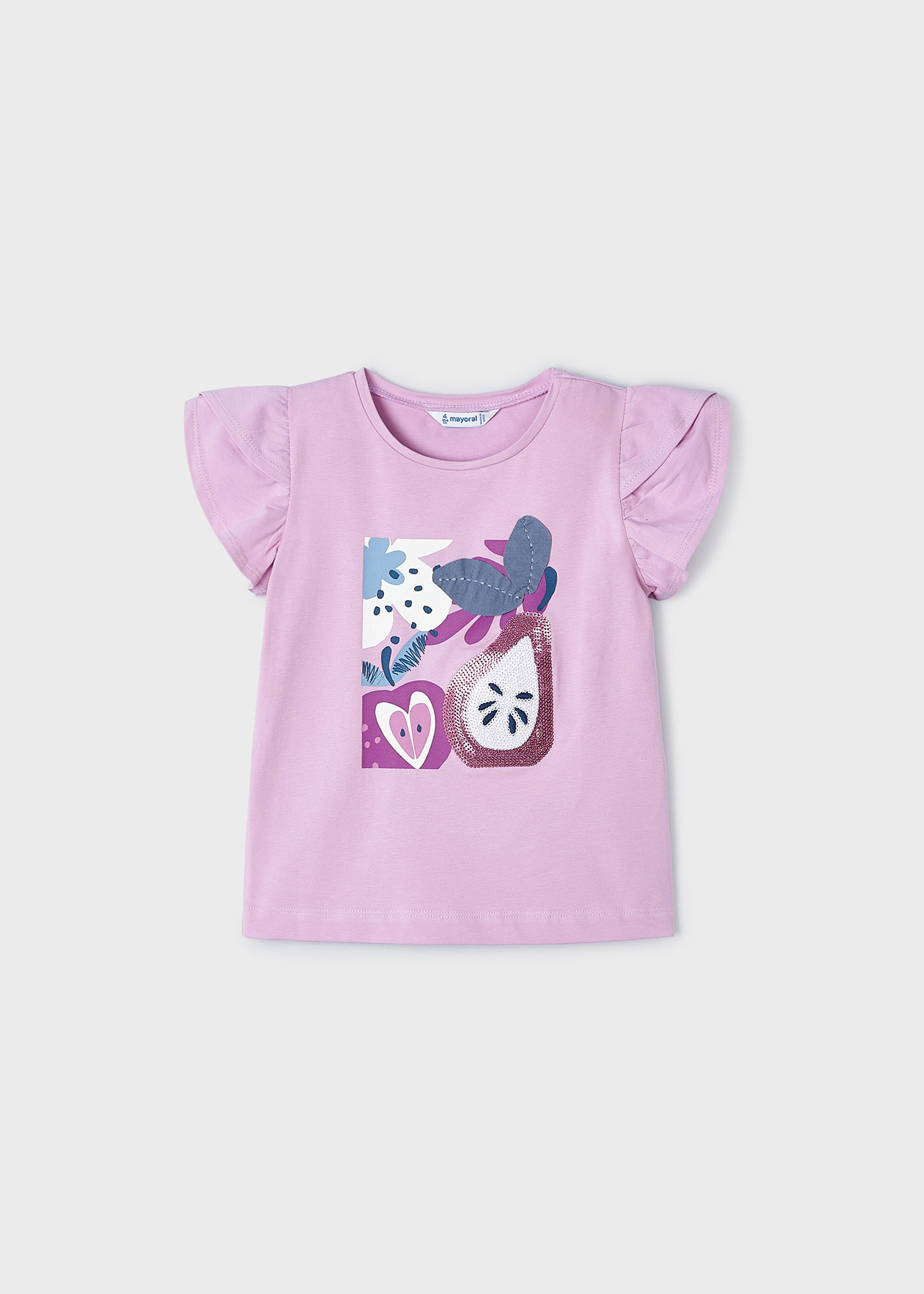 Camiseta feminina com estampa de maçã