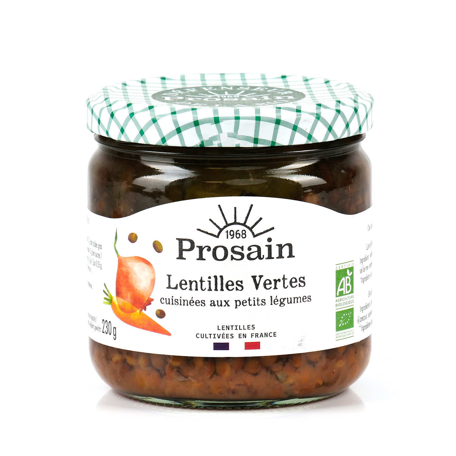 Lentilles vertes bio cuisinées aux petits légumes