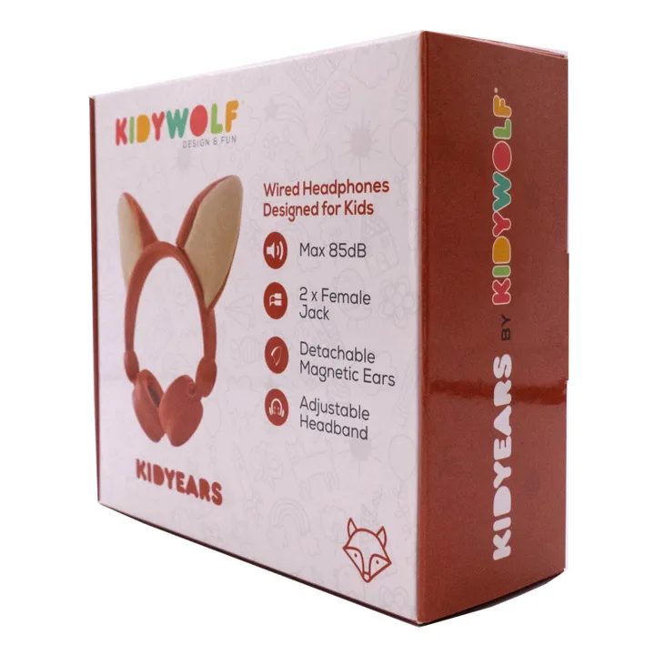 Kidywolf Casque audio filaire enfant Renard | Marron