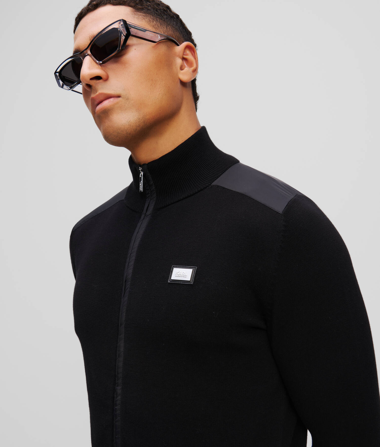 VESTE EN TRICOT ZIPPÉE - Noir