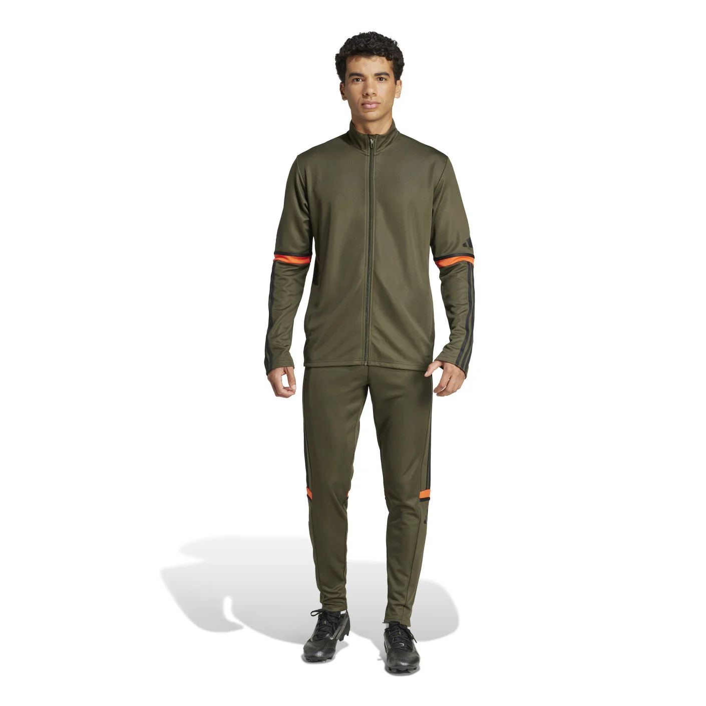 Adidas Squadra 25 Trainingsjack Donkergroen Zwart Oranje
