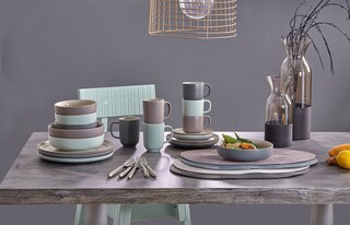 Ritzenhoff & Breker Speiseteller JASPER 4er Set taupebraun/ weiß