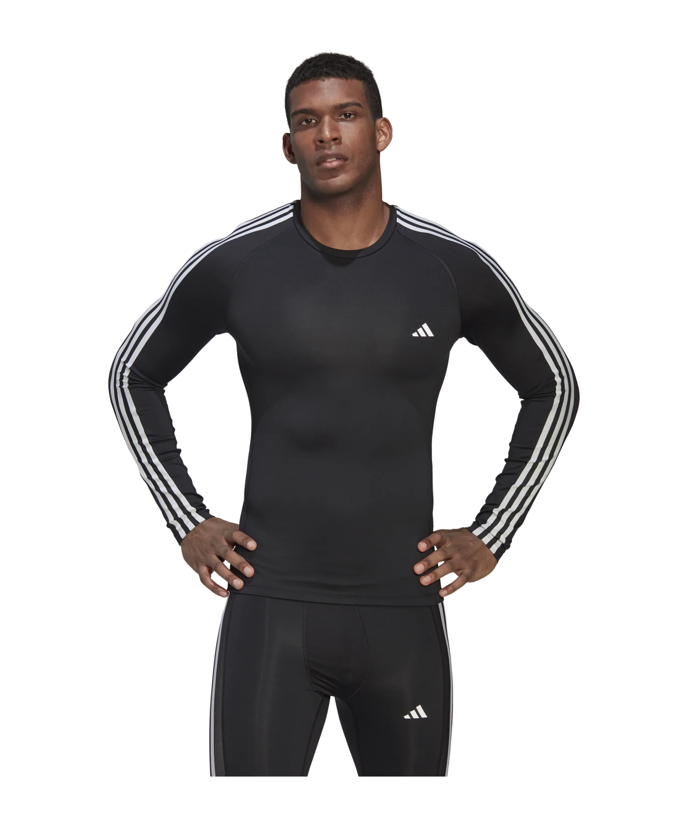 adidas Techfit 3-Stripes Training Sweatshirt Schwarz