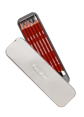 Derwent Drawing Pencil Tin Set Of 6