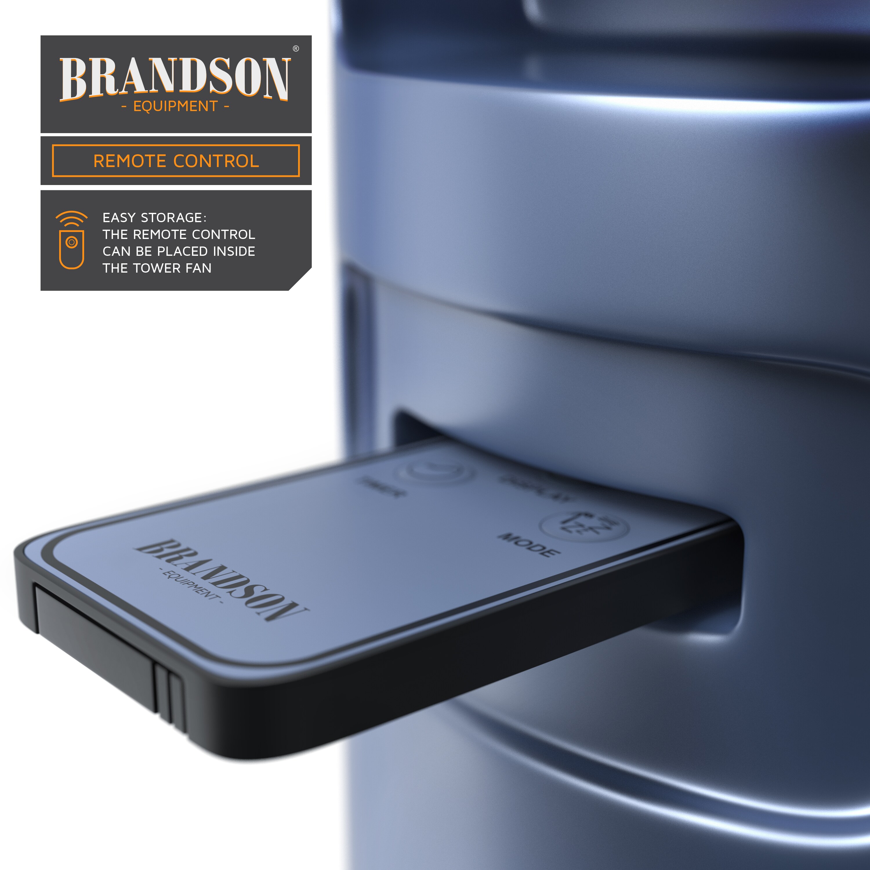 Brandson - Turmventilator mit Fernbedienung - Oszillation 60° - Standventilator - mobiler Lüfter - Tower Fan - 96 cm - 45W - Ventilator