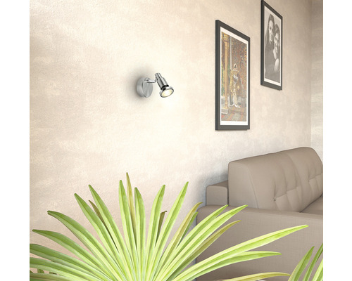 LED wandspot 5W 380 lm 3000 KH 11 cm nikkel/chroom