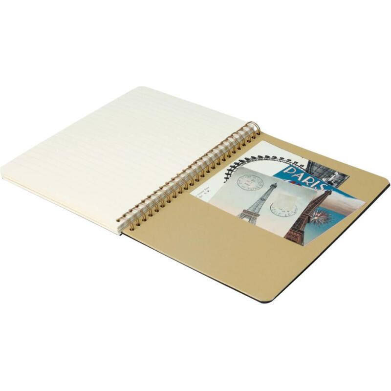 Carnet reliure intégrale à pochettes Flying Spirit Black A5 120 pages détachables ligné motifs assortis papier ivoire 90g - Noir