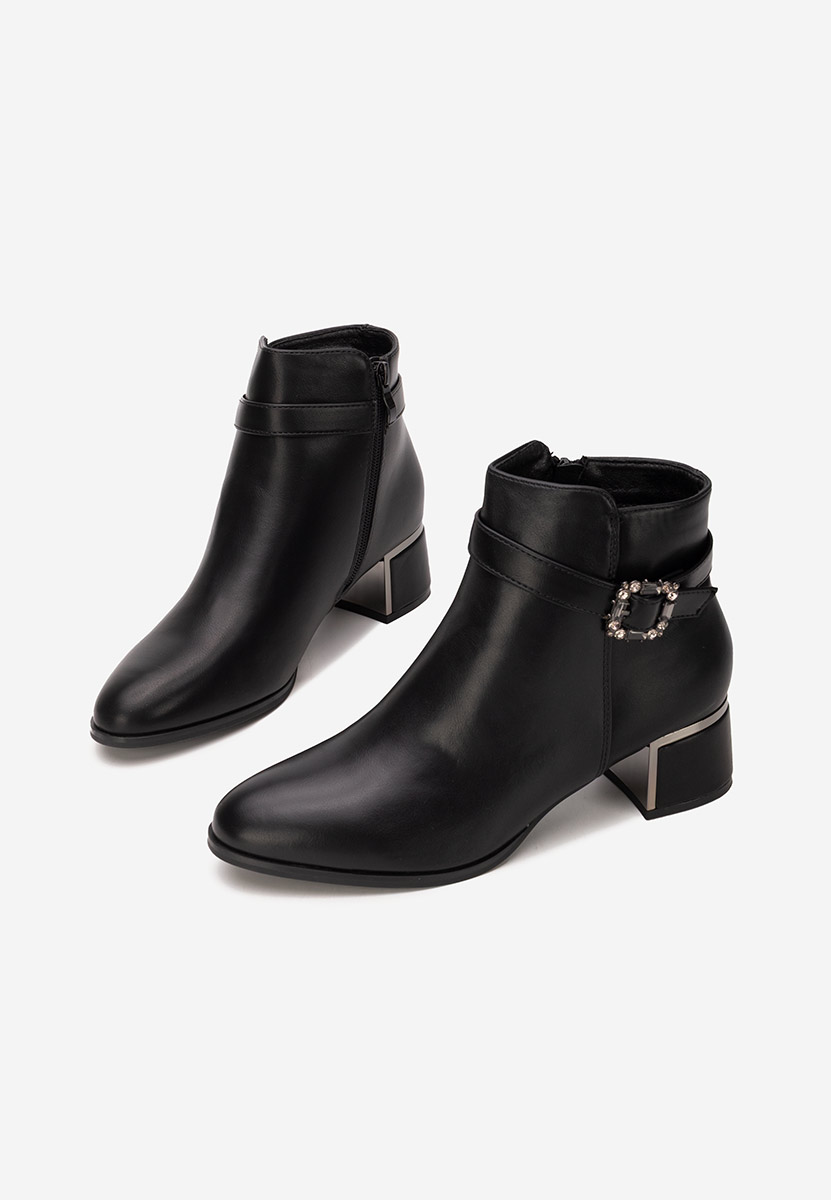Bottines à gros talon noires Freina V2