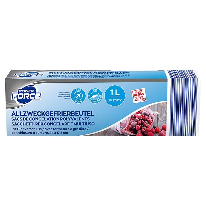 POWER FORCE Allzweck-Gefrierbeutel Zip 1/3 l