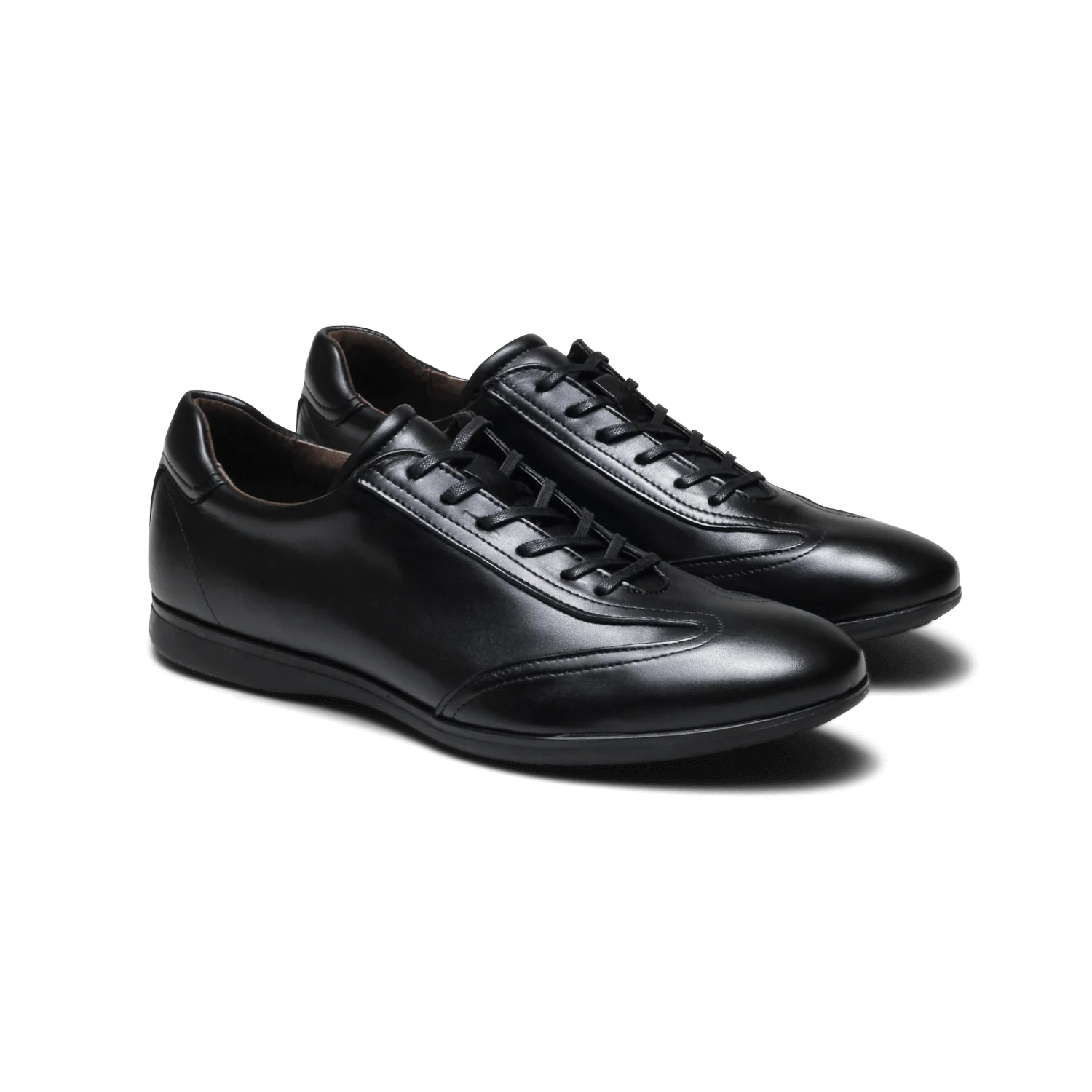 Kenny-Basket en cuir noir