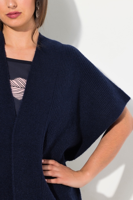 Strickjacke, Oversized, offenes Modell, Halbarm