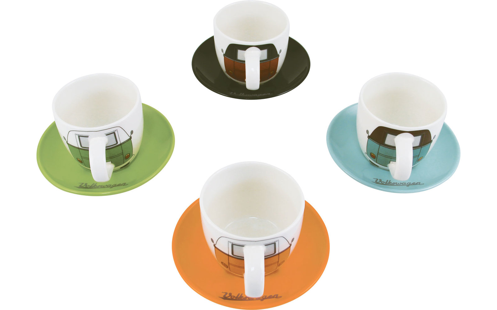 VW Collection T1 Bulli Espresso Tassen Set 4 Stück 100 ml