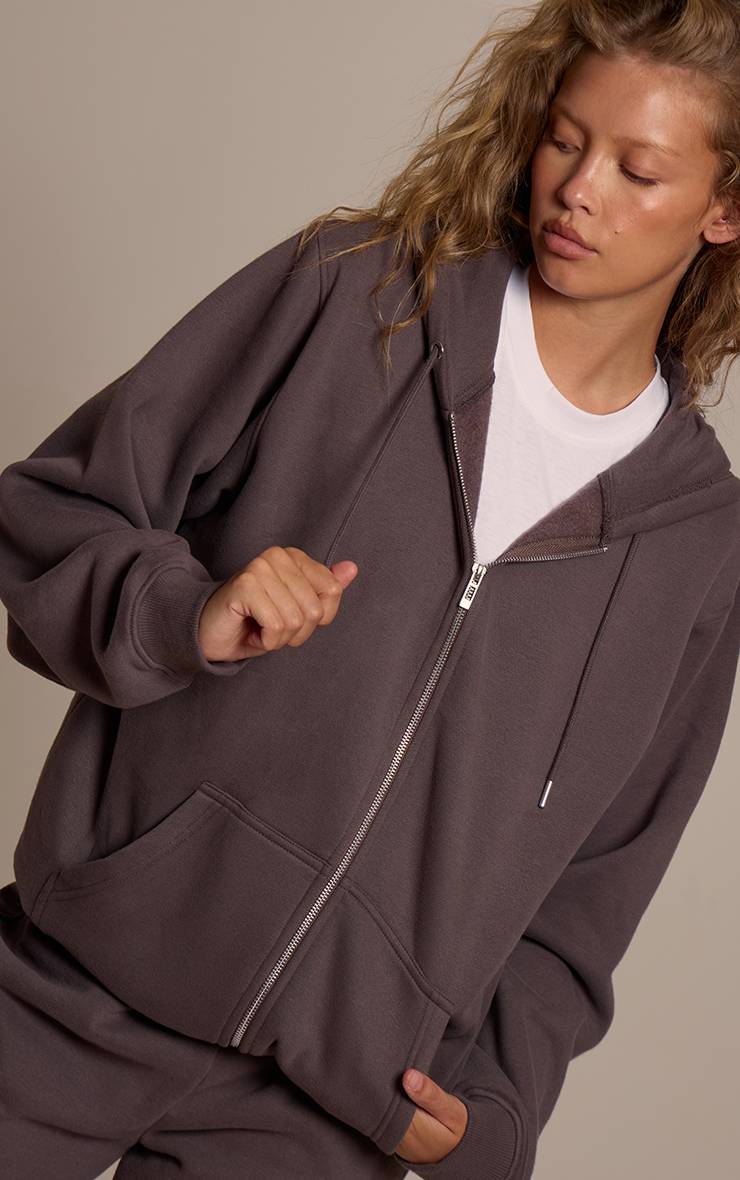Charbon Sweat À Casynthétiqueche Zippé Intégral