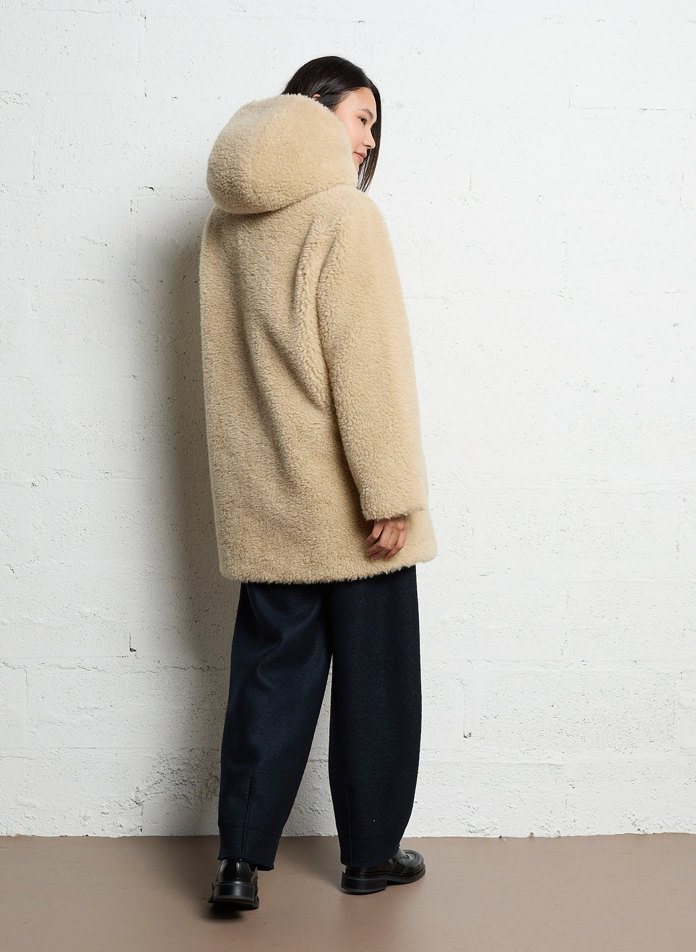 VIGGO - Manteau col capuche effet fourrure | Blanc