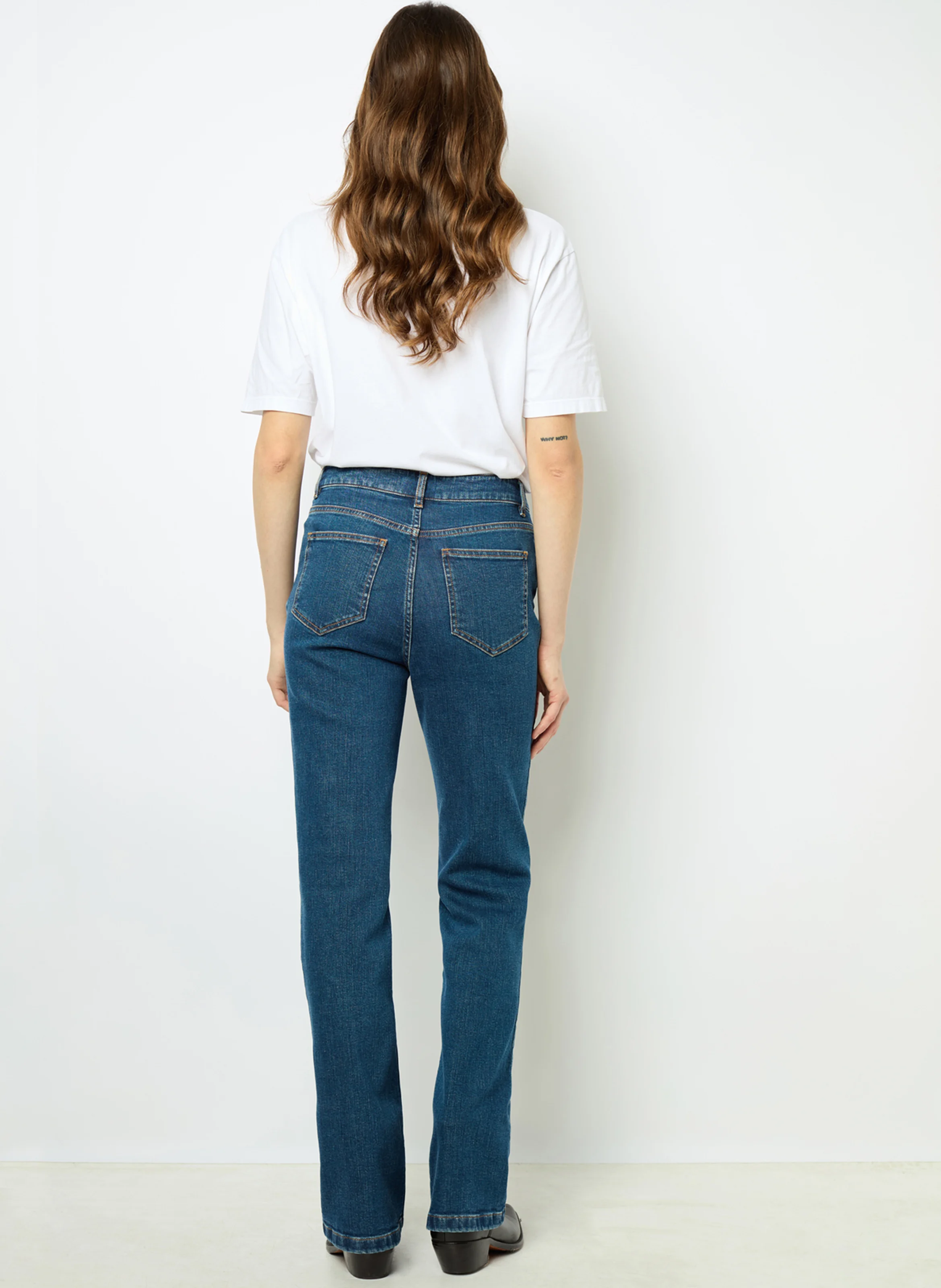 NAIADE - Jean boot-cut taille haute | Bleu