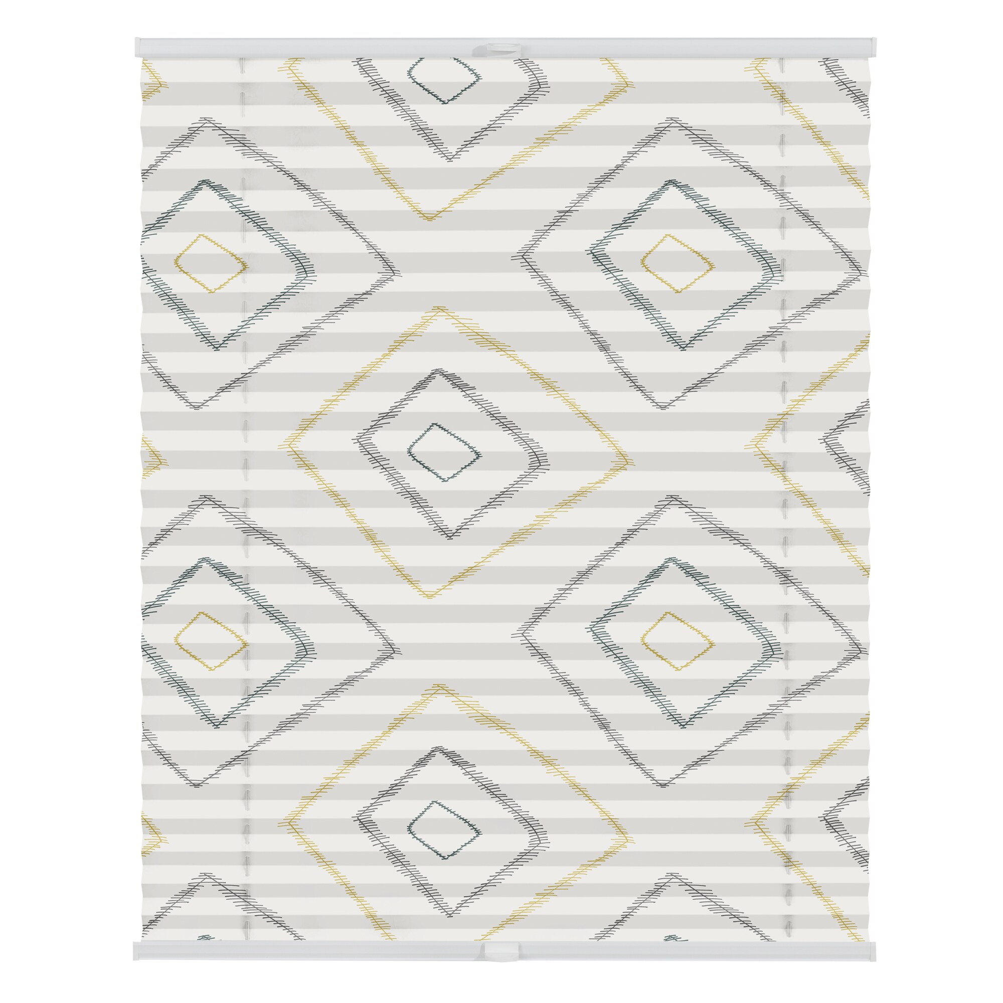 Lichtblick Plissee Klemmfix, ohne Bohren, blickdicht, Stripy Boho Rectangle- Beige
