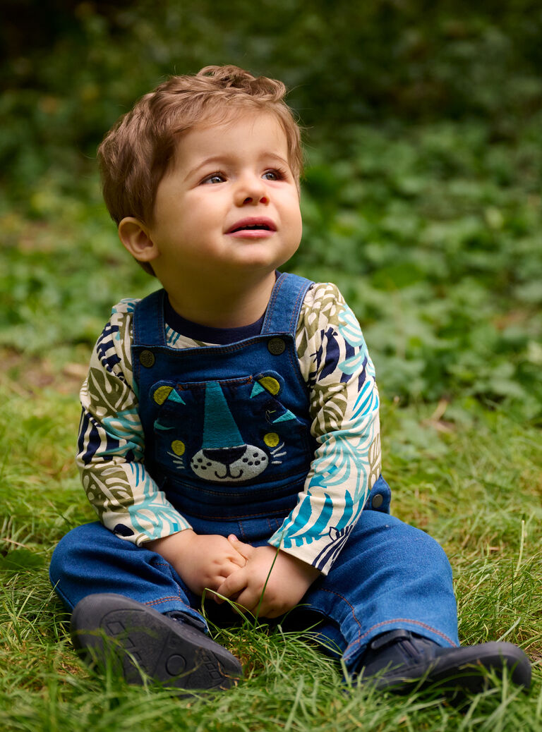 T-shirt blanc et bleu réversible pour bébé garçon
