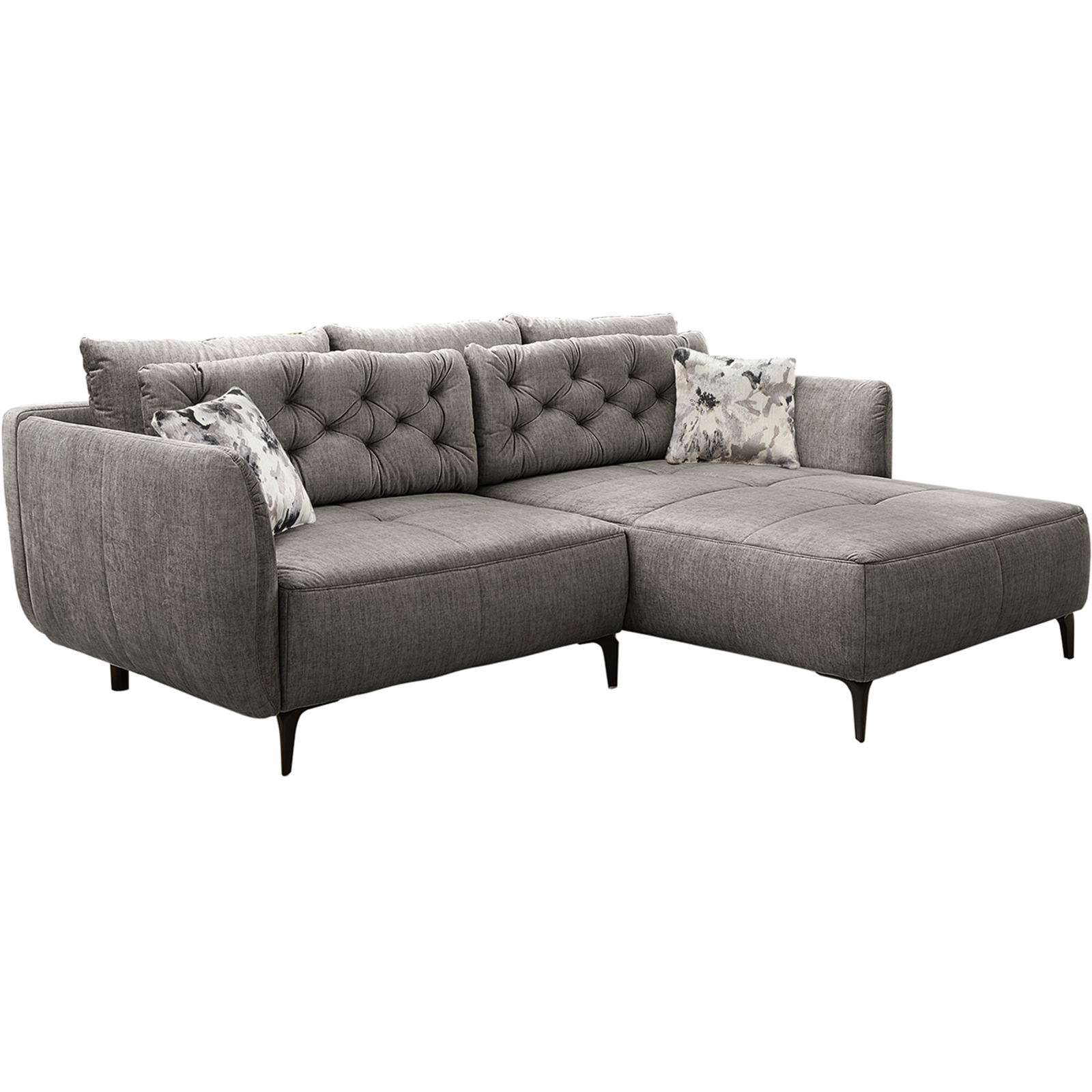 Ecksofa Oslo Stoff Velours-Optik grau