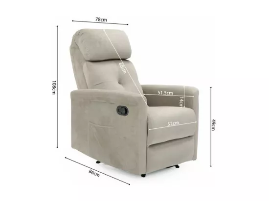 Fauteuil relaxation relevable manuellement VENISE coloris beige