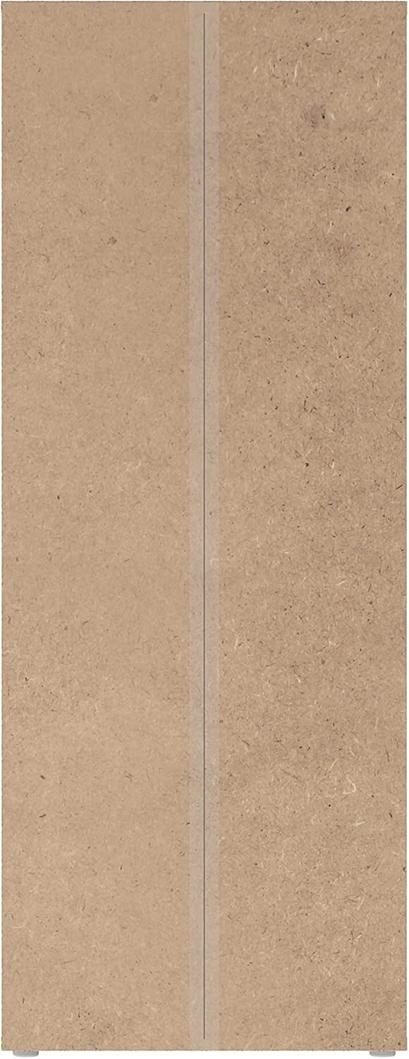 FORTE NET106 Schrank 70, Schuhschrank, Garderobenschrank, Abstellraum, Drehtürenschrank, 2-türig mit Einlegeböden, Weiß mit Holzdekor: Sonoma Eiche, 69 cm breit x 179 cm hoch x 35 cm tief