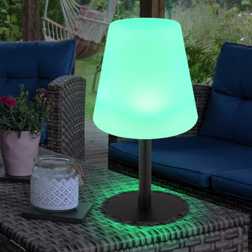 RGB LED Solar Tischleuchte, schwarz, weiß, Farbwechsel, H 30 cm