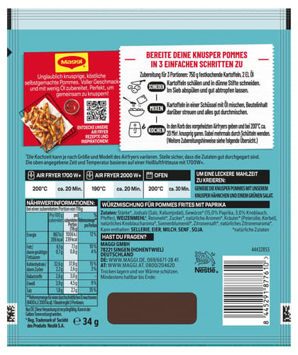 MAGGI FIX Airfryer Pommes Frites Paprika