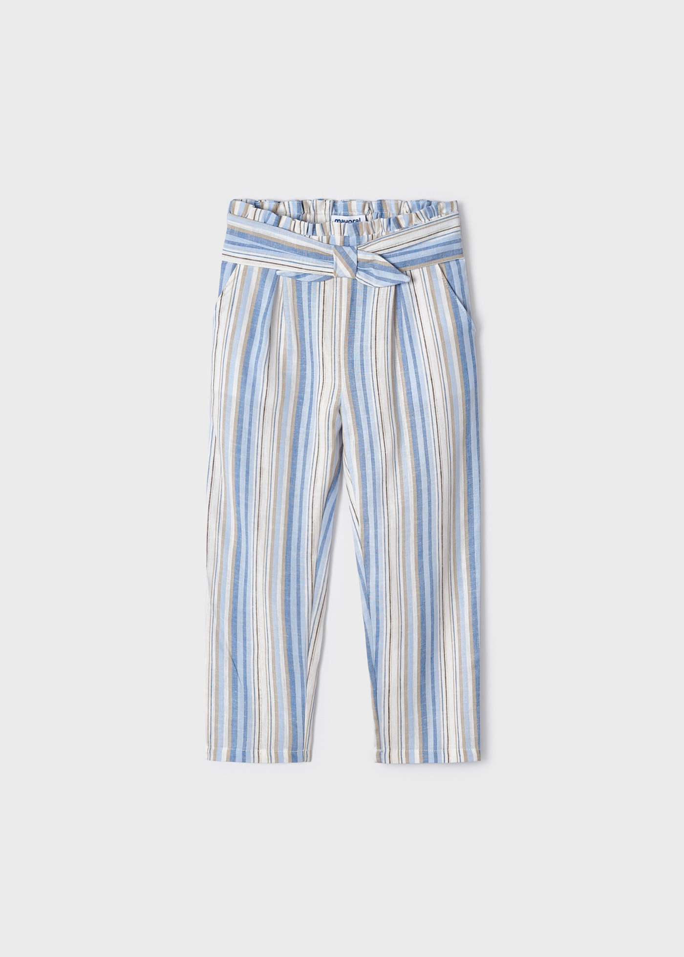 Calças de linho estampadas para meninas