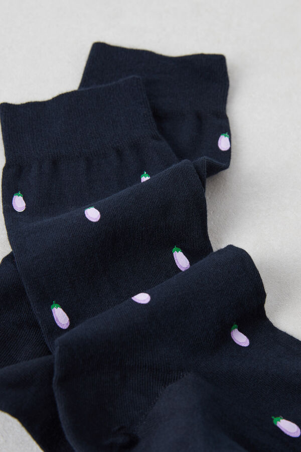 Meias curtas de algodão estampadas