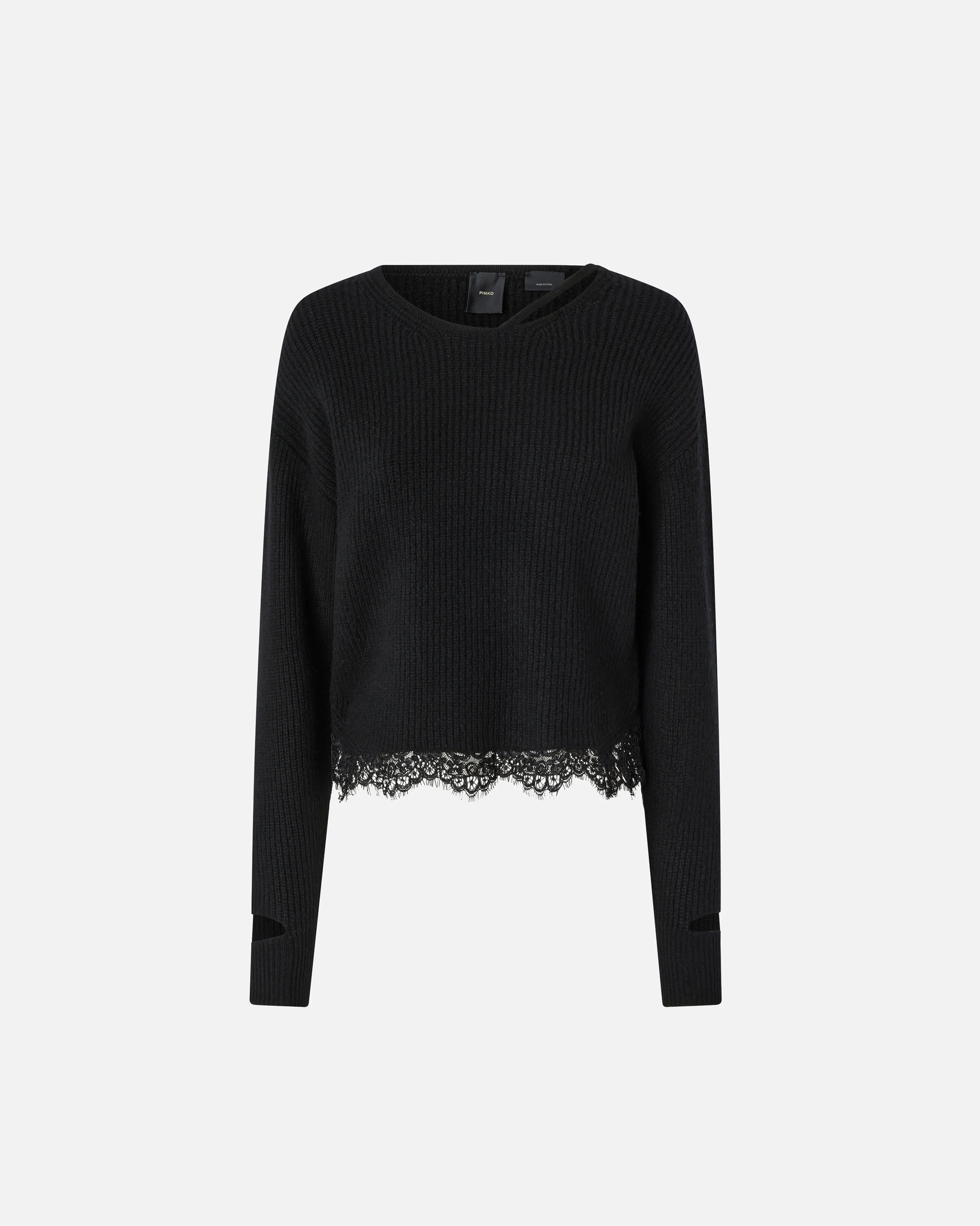 Pull en côtes avec base | Noir